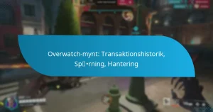 Overwatch-mynt: Transaktionshistorik, Spårning, Hantering